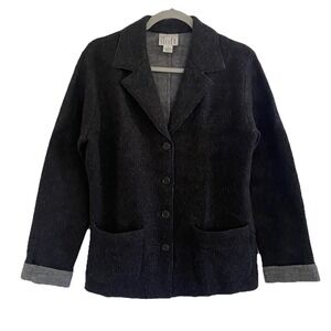 Loft Ann Taylor Womens Blazer S Gray Wool Blend Career Button Front Jacket